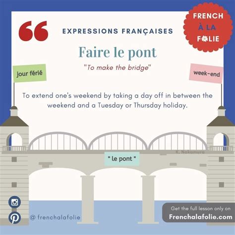 faire le pont in english